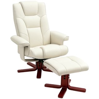 Sillón relax con reposapiés, aspecto de cuero, res