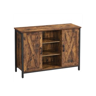 Credenza da Cucina Marrone Vintage e Nero · Metallo
