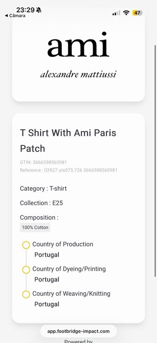 T-shirt Ami Paris Bege Algodão Logo Patch