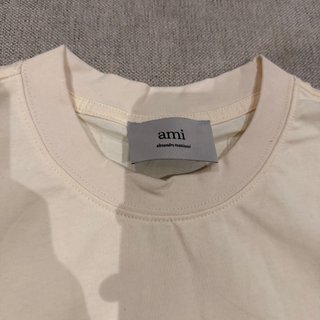 T-shirt Ami Paris Bege Algodão Logo Patch