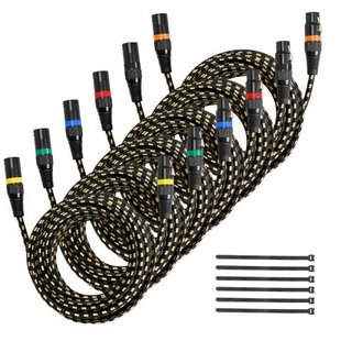 XLR Cable 7.62 m, 6 Pack, Shielded Balanced DMX Male to