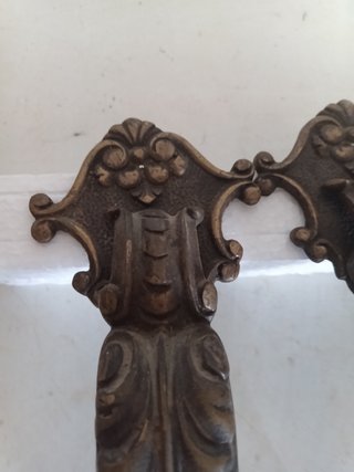 4 Tiradores Antiguos Bronce Decorativos