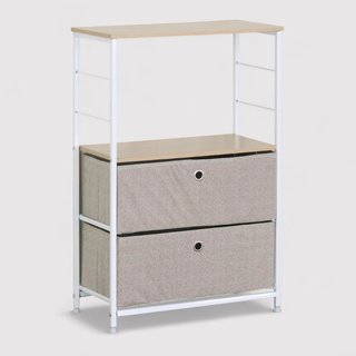 Hatiora - Mobile portaoggetti con 2 cassetti pieghevoli