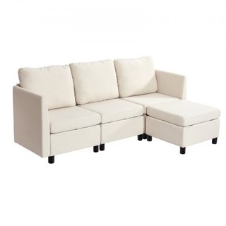 Modular Sectional Sofa, 3-Seater Modular Sofa with Hidden
