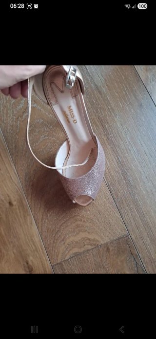 Scarpe donna Miss D oro rosa glitter