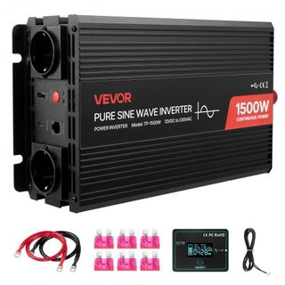 1500W Power Inverter, 12V DC to 230V AC Pure Sine Wave