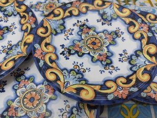 Set 6 piatti ceramica decorati da frutta o dolce