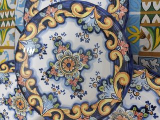 Set 6 piatti ceramica decorati da frutta o dolce