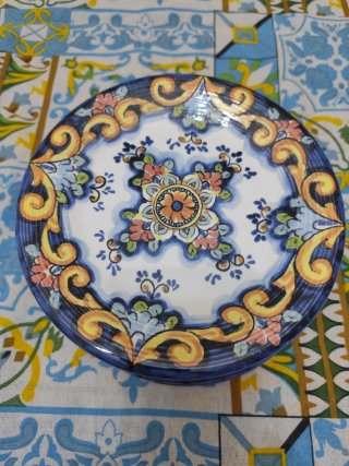Set 6 piatti ceramica decorati da frutta o dolce