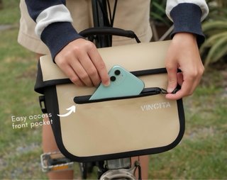 Bolsa frontal Vincita Cooper para Brompton crema