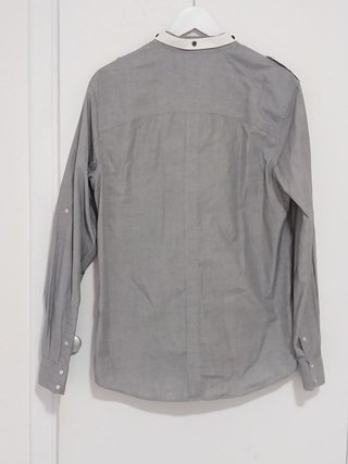Camisa gris cuello mao Caramelo - Talla L