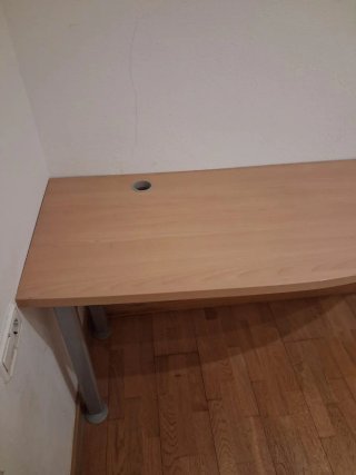 Mesa escritorio alargada madera y metal