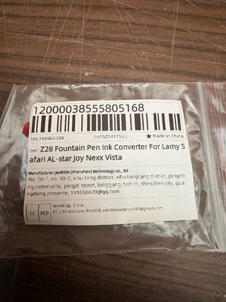 Convertidor de Tinta Z28 para Pluma Lamy