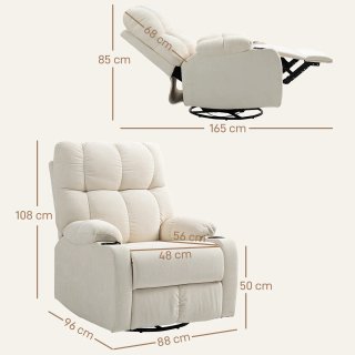 Sillón relax con reposapiés, sillón reclinable, gi