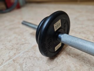 6kg Barra musculación 1,20m (25mm) +  8kg pesas
