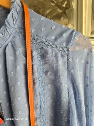 Blusa Sfera Coleccion Azul con plumeti