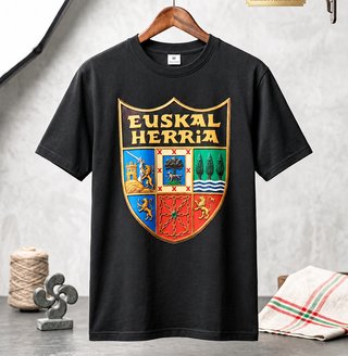 Camiseta Negra Escudo Euskal Herria Talla M nueva