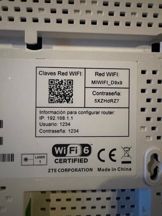 Router ZTE ZXHN F6640 GPON ONT Wi-Fi 6 ordenador