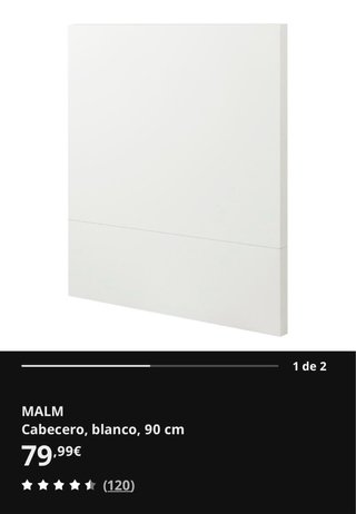 Cabecero de cama blanco 90cm