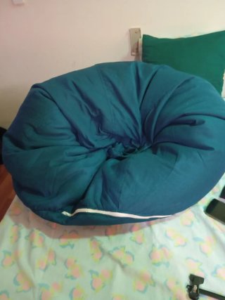 Puff pera XL azul con relleno