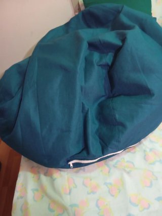Puff pera XL azul con relleno