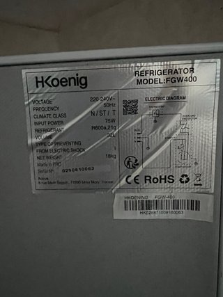 Denia. Mini congelatore H.Koenig bianco FGW400