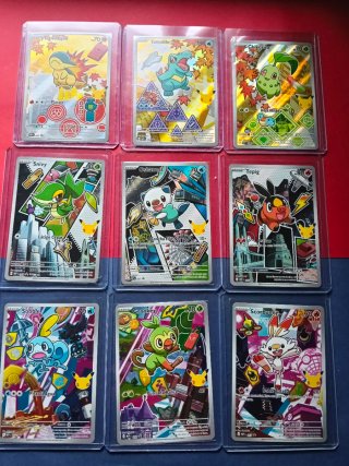 9 Cartas Pokémon Holográficas