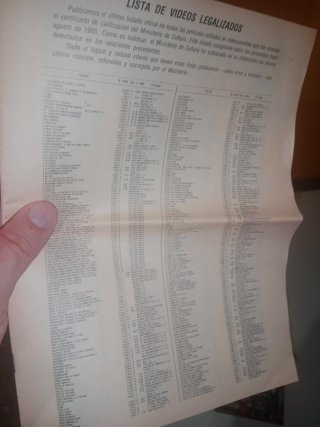 Lote Fanzines+listado videos legalizados de vhs