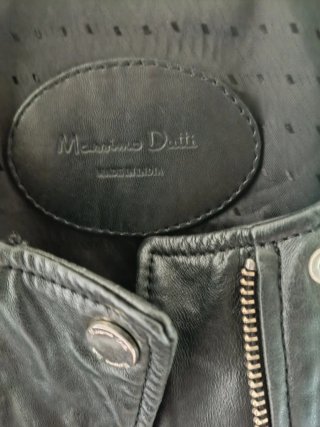 Cazadora Piel Mujer Massimo Dutti Negra