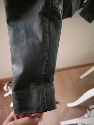 Cazadora Piel Mujer Massimo Dutti Negra