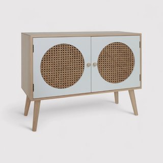 Sakura - Credenza bassa multiuso in legno naturale con 2