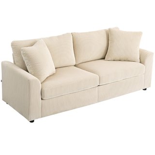 Sofá de 3 plazas con cojines decorativos, sofá de