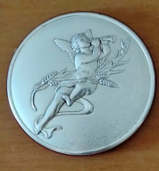 Set 4 Placca Vintage Cherubini Metallo argentato