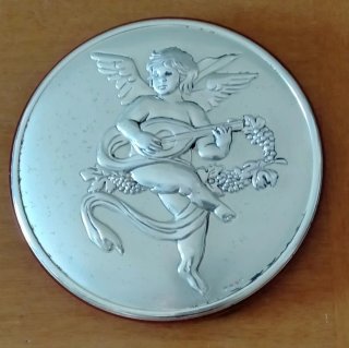 Set 4 Placca Vintage Cherubini Metallo argentato