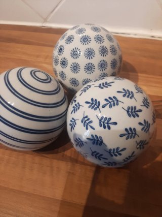 Conjunto de 3 Bolas Cerámica Decorativas