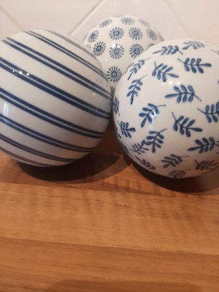 Conjunto de 3 Bolas Cerámica Decorativas