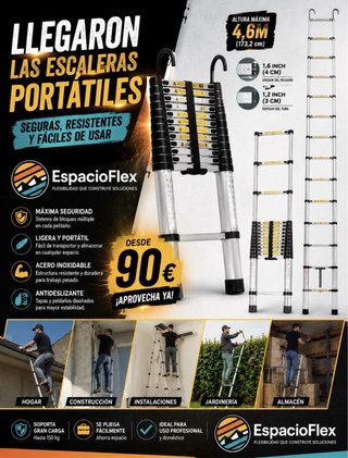 Escalera Plegable Portátil EspacioFlex 4.6m