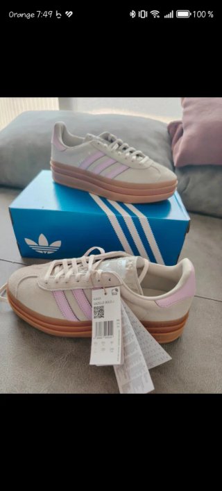 Adidas Gazelle Bold J Beige/Rosa