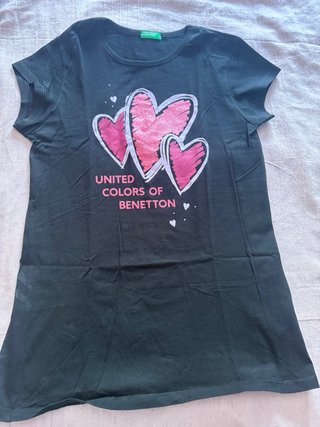 Lote 2 Camisetas Benetton Talla S Corazones