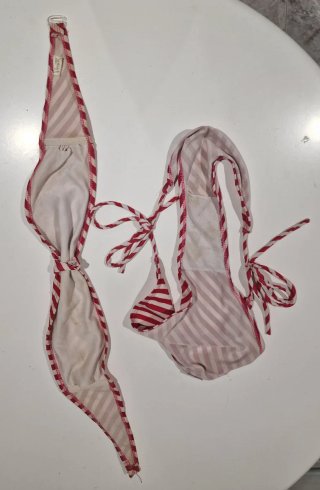 Bikini a righe rosa Taglia S