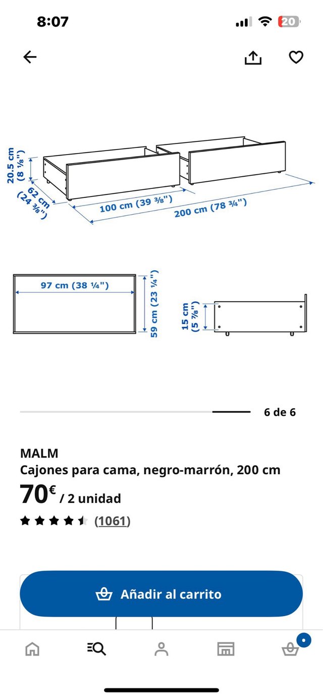 4 Cajones Cama Matrimonio Malm IKEA