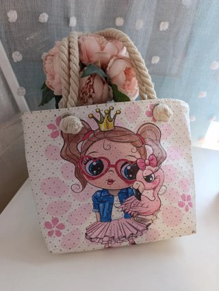 Bolso infantil niña princesa flamencos
