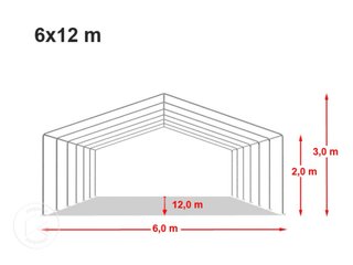 Carpa 6x12m PE 450 Blanca