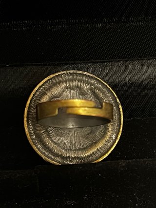 Anello regolabile con fiore e strass