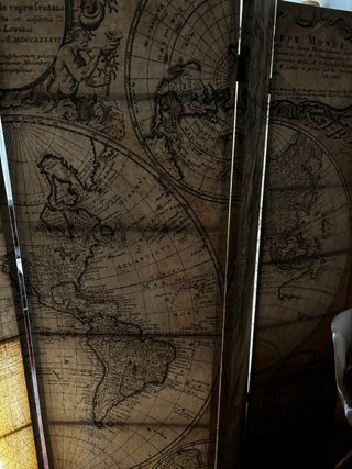 Biombo decorativo mapa mundi