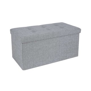 Pouf Panca Contenitore con Coperchio Sollevabile · Tessuto