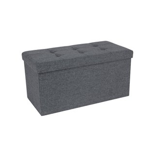 Pouf Panca Contenitore con Coperchio Sollevabile · Tessuto