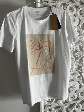 T-shirt donna cotone 100% stampa palme