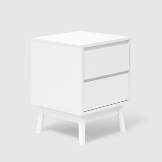 Yuzu - Comodino in stile moderno bianco con 2 cassetti