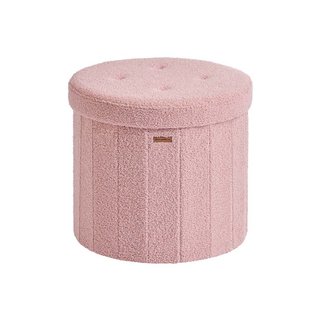 Pouf contenitore rotondo pieghevole · Tessuto · Stivali